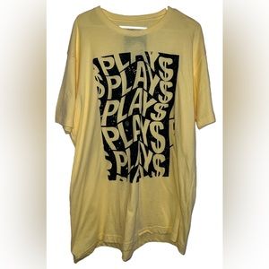 FLY SUPPLY Play $$$ Yellow SHORT SLEEVE T-SHIRT Size XL NWT